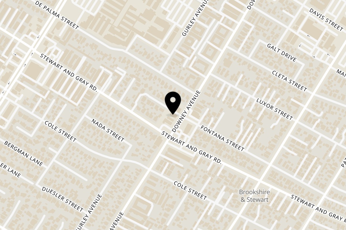 Map showing the location of El Sushi Loco Sushi & Mariscos Downey on 11837 Downey Ave in Downey