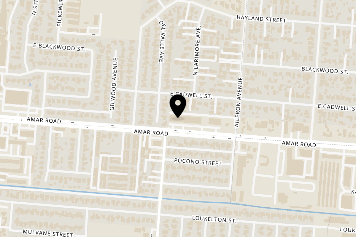 Map showing the location of El Sushi Loco Sushi & Mariscos La Puente on 15711 Amar Rd in La Puente